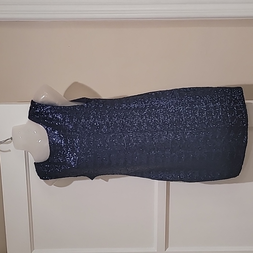 Dark Blue sequin mini cocktail dress, size L, backstage, made in Australia
